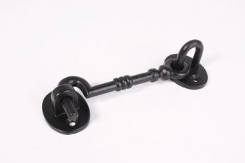 Cabin hook black cast iron 100mm (120mm total)