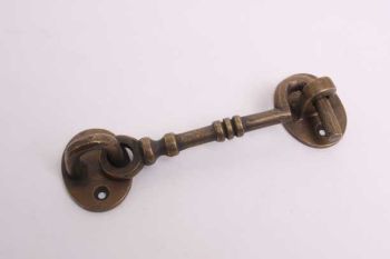 Cabin hook bronze antique made of solid brass 120mm (135mm total)