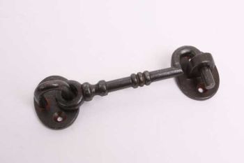 Cabin hook cast iron rust for securing doors 120mm (135mm total)