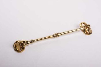 Cabin hook and wind hook classic for doors and windows brass polish 200mm