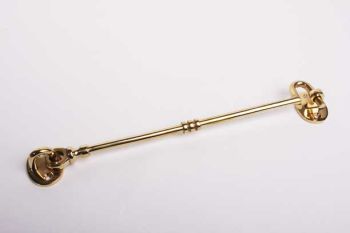 Cabin hook and wind hook classic for doors and windows brass polish 250mm