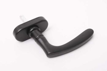 Tilt and turn window handle black 1920s cast iron