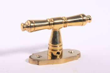 Window handle T-shape 92mm brass polish 7mm pin