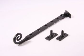 Window stay rural with curl black 240mm - 8mm