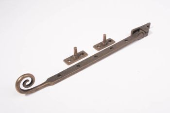 Window stay with curl bronze antique 290mm - 8,5mm
