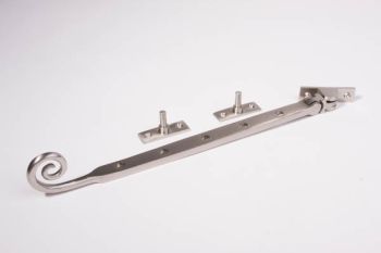 Window stay with curl brushed nickel 290mm - 8.5mm