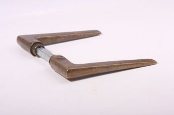 Door handle (pair) Bronze antique Art Deco