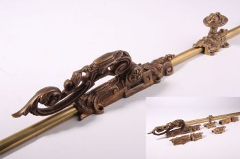 Classic espagnolette bronze antique complete set with rods