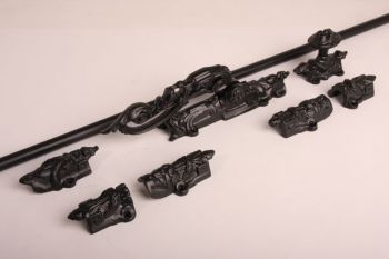 Classic espagnolette Black complete set with rods