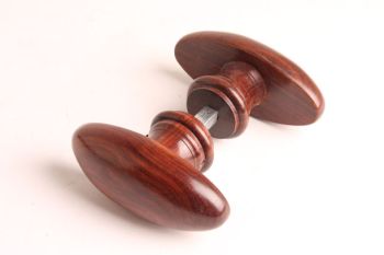 Door handles (pair) rosewood 93mm oval