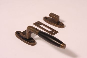 Window catch left barrel model bronze antique ebony