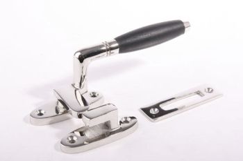 Window catch Right barrel model shiny chrome - ebony