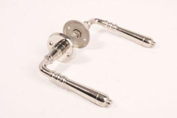 Door handle (pair) shiny nickel including rosettes