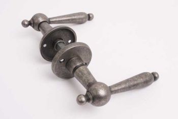 Door handle silver antique country classic per pair including rosettes