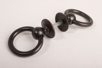 Ring handle per pair bar lock 81mm rust with rosettes 55mm