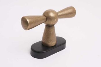 Window handle vault handle bronze antique with black cap turn-tilt