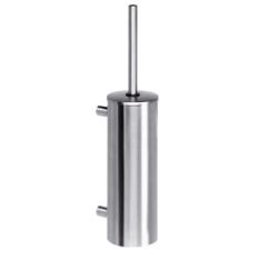 Toilet brush with brushed stainless steel socket wall model