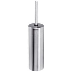 Toilet brush with brushed stainless steel socket freestanding model