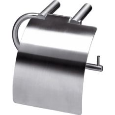 Toilet roll holder brushed stainless steel hanging model with flap