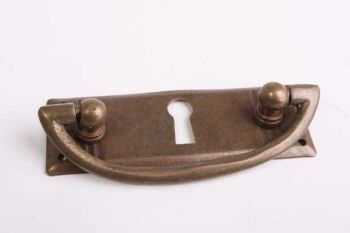 Classic handle for drawers bronze antique 80mm with keyhole small
