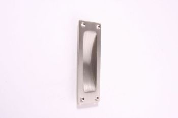 Sliding door handle thirties rectangular 120mm brushed nickel