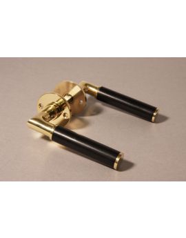 Door handles with escutcheons Brass polish plated 125mm