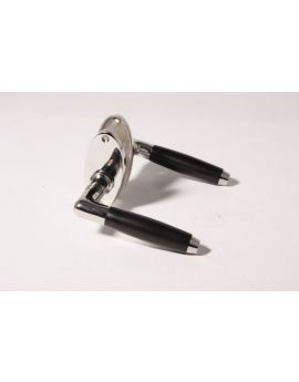 Door handles with escutcheons Bright Nickel with Black Ebony 110mm