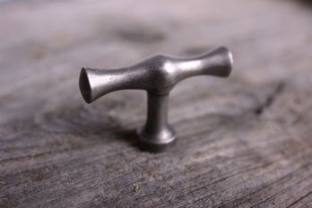 Knob T-shape silver gray / antique silver 51mm