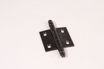 Hinge black 50x50mm iron with decorative knob