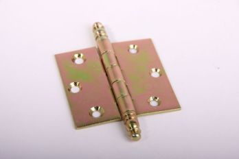 Hinge for interior doors with decorative knob 76x76mm yellow galvanized