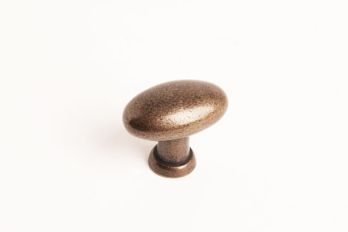 Knob oval for furniture and kitchen bronze antique 41mm
