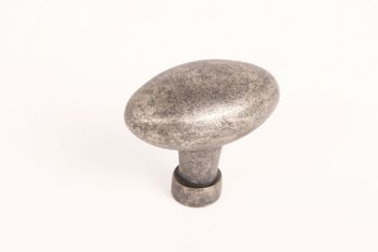 Knob oval silver antique 51mm