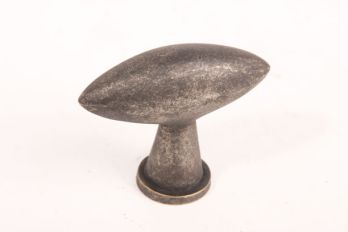 Knob oval silver antique 45mm