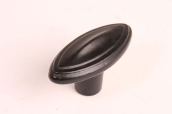Cabinet knob for kitchen and furniture black 67mm oval