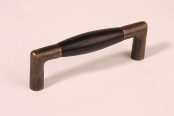 Handle 96mm bronze antique with black ebony