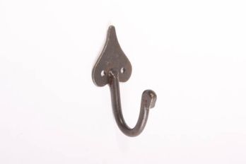 Coat hook with spade shape iron rust or black 92mm