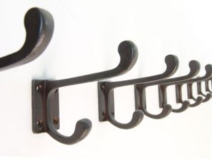 Coat hook rust, black or metal gray - School hook 78mm