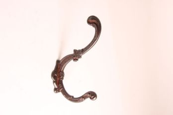 Coat hook baroque large 180mm - Rust, Black or Tin color