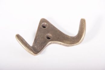 Retro coat hook double bronze antique 70mm