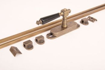Lever espagnolette classic bronze antique and black ebony with rods