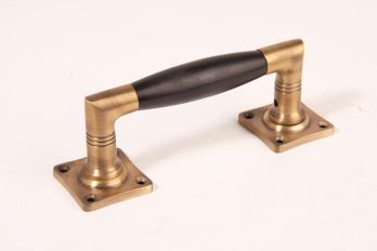 Door handle 150mm barrel model short bronze antique with black ebony