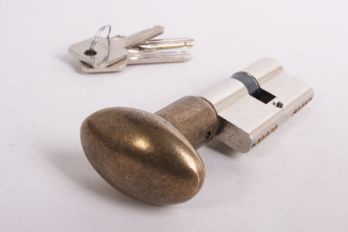 Profile Cylinder lock SKG** 30/30 nickel with bronze antique knob