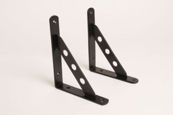 Shelf carrier corner support industrial 16x20cm black, tin color or rust per pair