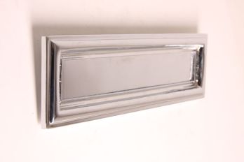 Letterbox suspended shiny chrome