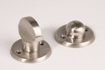WC closure brushed or shiny nickel with round rosettes