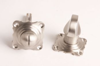 WC closure brushed nickel flat knob