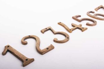 House number bronze antique numeral 0-9 100mm
