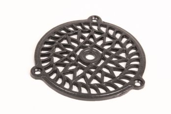 Cast iron air grille in black round 110mm