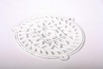 Round grate of cast iron in white (old look) 180mm