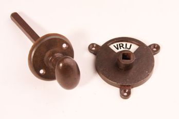 WC closure rust small oval knob black/white free/occupied